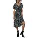 Colisha V-neck Dress for Womens Cute Floral Printed Flowy Mini Dress Casual Short Sleeve Dresses Dress