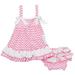 Wenchoice Girl's Pink & White Zigzag Ruffle Top & Diaper Cover - L(24M-36M)