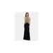 XSCAPE Womens Black Embroidered Open Back Sleeveless Halter Full-Length Evening Dress Size 4
