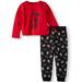 Minnie Mouse Long Sleeve Minnie Mouse Ruffle Top and Printed Jogger Pants, 2pc Outfit Set (Toddler Girls)