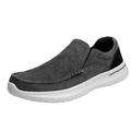 Bruno Marc Men's Comfort Lightweight Canvas Shoes Sidewalk Casual Shoes Slip On Loafer Shoes DOCKEY WASH/BLACK Size 10