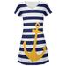 Anchor Stripes Navy & White All Over Juniors V-Neck Dress