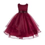 Ekidsbridal Asymmetric Ruffled Organza Sequin Flower Girl Dress Birthday Girl Dress Princess Dresses Pageant Dresses Ballroom Gown Special Occasion Dresses Junior Bridesmaid Dress 012S