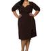 Kiyonna Sweetheart Knit Wrap Dress Brown