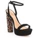 Schutz Adneia Open Toe Ankle Strap Block Heeled Platform Dress Sandals, Black (6.5, Black)