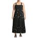 Terra & Sky Women's Plus Size Twin Printed Tiered Maxi Dress