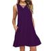 Women's Sexy V Neck Dress Casual Knee-Length Sleeveless Lace Up Bow Dress