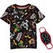 Looney Tunes Boys Short Sleeve T-Shirt Bundle with Face Mask (6-7, Black)