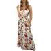 Women's Boho Sundress Summer Beach Dress Casual Spaghetti Strap Maxi Dress Sleeveless Floral Print Holiday Dress Long Dress Cami Tank Dresses