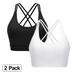 LAPA Women's Sports Bra 1-3 Pack Criss-Cross Back Padded Strappy Yoga Crop Top