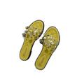 LUXUR Women Summer Stylish Transparent Rivet Solid Color Casual Flat Shoes