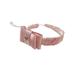 Girls Light Pink Satin Bow Crystal Embroidered Headband Diadem