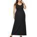 UKAP Women Stretch T Shirt Dress Oversized Sleevesless Boho Long Dresses Plus Size Casual O Neck Plain Tank Maxi Dresses Loungewear