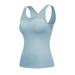 UKAP Yoga Workouts Tops Activewear For Women Built In Bra Tank Tops Ladies Sleeveless Mesh Padded Sports T Shirt Yoga Workout Gym Fitness Vest Shaper Clothes