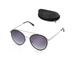Sunglasses for Women, Grey Gradient 55mm Shatterproof Lens Black Rimmed, Silver Metal Frame, UV400 Protection, Case Included, Spring Loaded Hinges