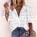 Women's Plus Size Snowflake Print 3/4 Sleeve V Neck Blouse Shirt