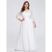 Ever-Pretty Womens Plus Size Elegant Lace See-Through Maxi Formal Evening Party Dress 7412B White US22