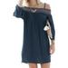 Women Off Shoulder Dress Long Sleeve Loose Slim Fit Casual Dress for Summer New