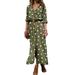 Casual Maxi Shirt Dress for Women Long Sleeve V Neck Split Tunic Long Button Down Shirts Sun Dresses Beach Holidays Casual Lounge Ladies Dress