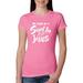 Raised on Sweet Tea and Jesus Humor Southern Womens Inspirational/Christian Slim Fit Junior Tee, Hot Pink, Small