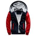 Men's Winter Plus Velvet Padded Zipper Hooded Warm Sporting Sweater Jacket