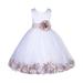 Ekidsbridal Ivory Floral Lace Bodice Rose Petal Tulle Junior Flower Girl Dress Girl Lace Dresses Tulle Dresses Beauty Pageant Gown Special Occasion Dresses Communion Dress Baptism Dress Ball Gown 165S