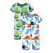 The Children's Place Baby Boy & Toddler Boy Dino Frog Snug Fit Cotton Cropped One Piece Pajamas 2-Pack (NB-24M)