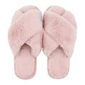 Women Slippers, Plush Fuzzy Upper, Memory Foam Insole Pink 36-37