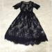 ZAVAREA WEIXINBUY New Women Lace Dress Casual Long Black Short Sleeve O Neck See Through Beach Wear Dresses Plus Size
