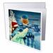 3dRose Boy in a Yamuka and Girl in a Santa Hat Winter Interfaith Painting - Greeting Cards, 6 by 6-inches, set of 12