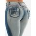 Womens Juniors Butt Lifting Skinny Jeans - Blue Wash Denim Pants - Low Rise Denims 10179O