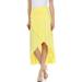 Sakkas Soft Jersey Feel Solid Color Strapless High Low Dress / Skirt - Yellow - Large