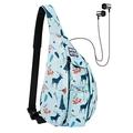 HAWEE Shoulder Sling Backpack Hiking Chest Bag Sports Travel Crossbody Daypack for Women, David's Deer