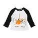 Infant Baby Kid Girl Halloween Unicorn Pumpking Ruffle Long Sleeve T Shirts Cotton Tops Baby Girls Clohtes