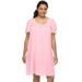 Plus Size Miss Elaine Essentials Pajamas: Short Tricot Nightgown Pink