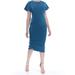 RACHEL ROY Womens Teal Ruffled Bell Sleeve Midi Party Dress Size: M