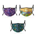 Cute Face Masks 3 / 5 Packs for Kids Child Adjustable Boys Girls Ages 3 to 9 Cotton Poly Washable Reusable 2 Layer Pocket Filter