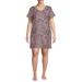 Sleep & Co. Women's Plus Animal Print Scoop Neck Short Sleeve Pajama Sleep Dress