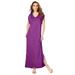 Roaman's Women's Plus Size Side-Slit T-Shirt Dress Maxi Length