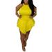 Sexy Dance Shorts Plus Size Rompers for Women Halter One Piece Outfits Club Party Summer Jumpsuit Pants Pantskirt