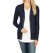 Women Classic Thin Snap Button Front V-Neck Button Down Long Sleeve Ribbed Knit Cardigan