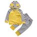 Infant Baby Boy Girl 2pcs Set Cute Hat Long Sleeve Hoodie+Striped Pants Outfit