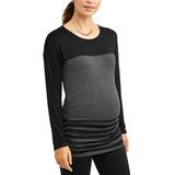 Planet Motherhood Maternity Long Sleeve Stripe Color Block Top