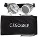 C.F.GOGGLE Steampunk Victorian Style Goggles with Colored Lenses & Ocular Loupe, Ancient Silver, One Size