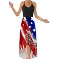 Sexy Dance American Flag Printed Dress for Women Sleeveless Tank Shirt Dress Women Summer Dress