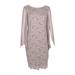 Connected Apparel Boat Neck Long Sleeve Embellished Lace Dress-DRW