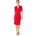 Nicole Miller Artelier LIPSTICK RED Solid Ponte Dress, US Petite