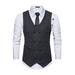 Men Double Breasted Dress Suit Formal Tweed Business Wedding Suit Vest Waistcoat
