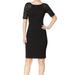 Calvin Klein NEW Deep Black Womens Size 4 Sequin-Sleeve Sheath Dress