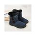 Daeful Ladies Girls High Top Ankle Boots Waterproof Winter Fur Lining Warm Anti-Slip Zip Up Boots